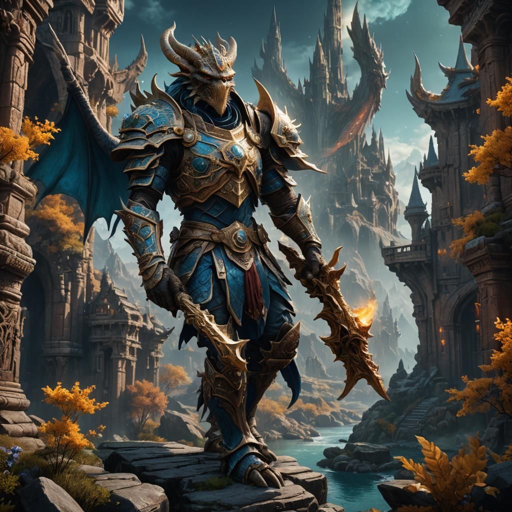 Ethereal Dragonborn Confronts the Cosmos