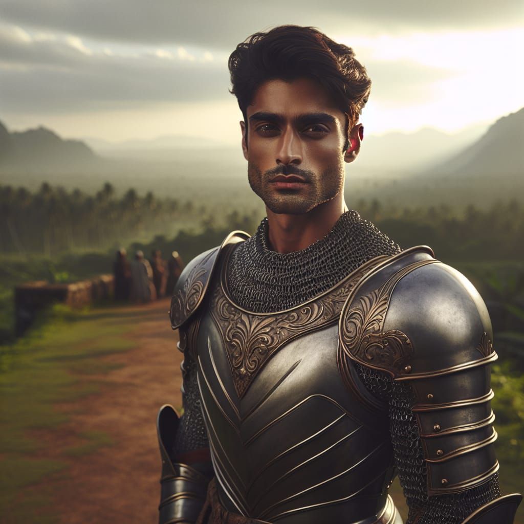 Heroic South Asian Knight Ready for Adventure