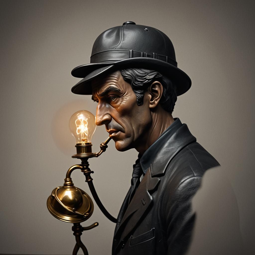 Sherlock Lamp in Film Noir Style