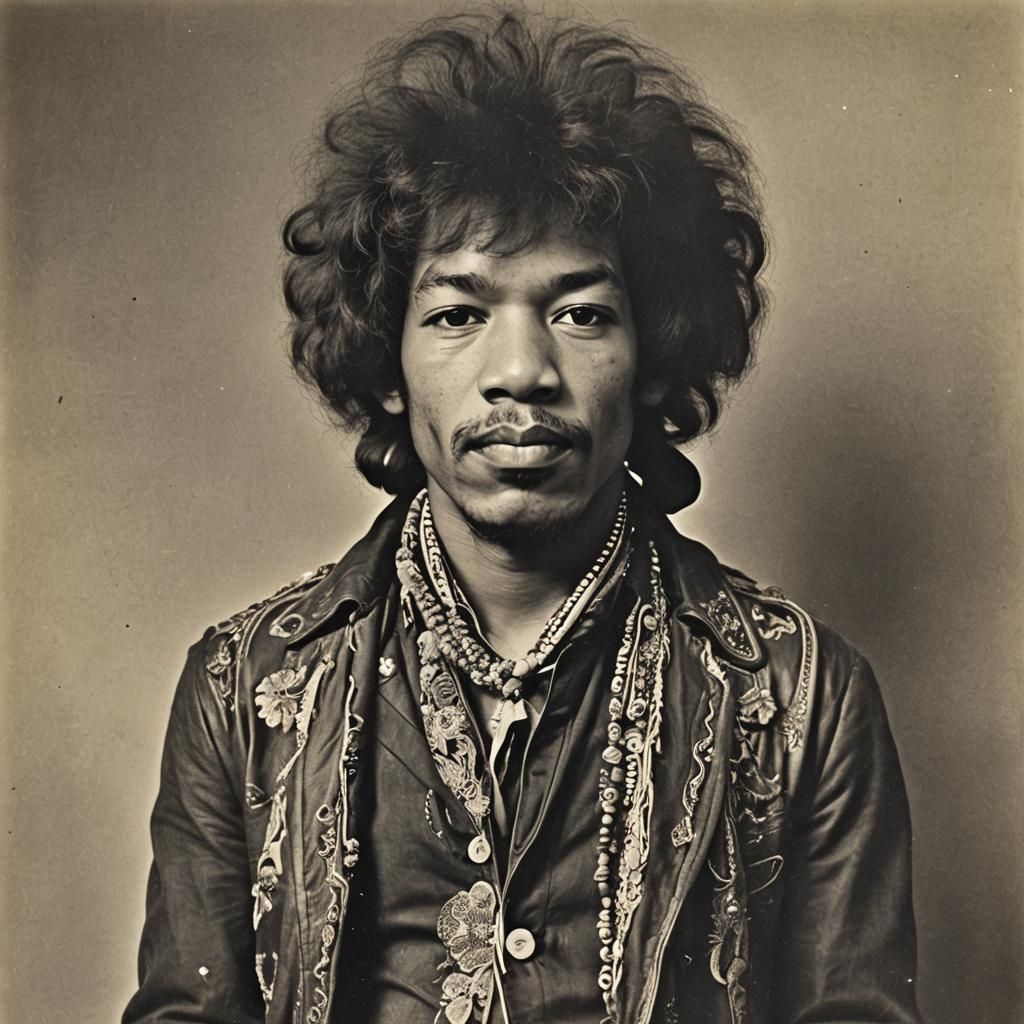 Iconic Musician Portrait in Psychedelic Style