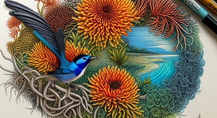 Psychedelic Fairy Wren in Finch Hatton Gorge