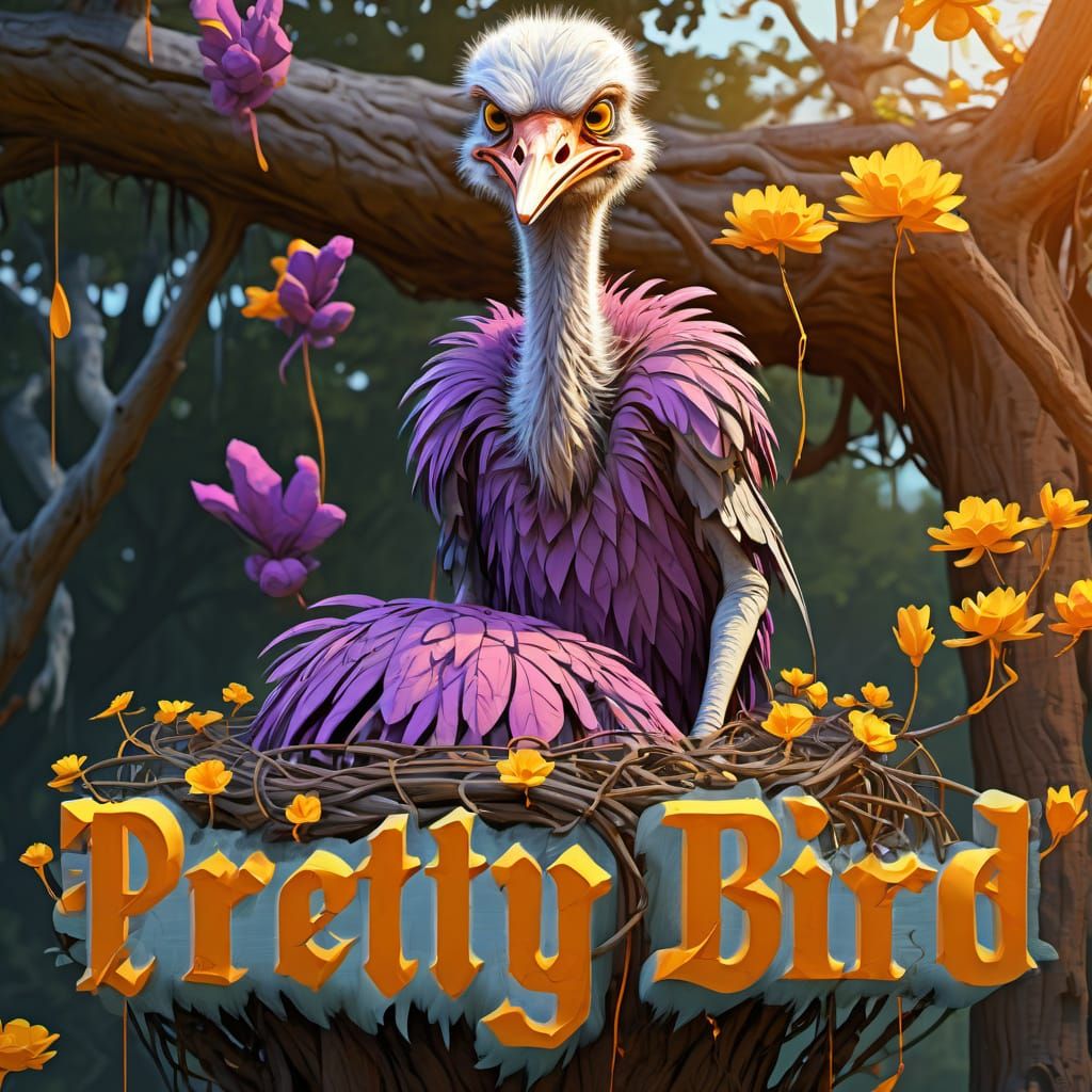 A grotesque, emaciated, surreal, ugly, decrepit, scrawny, scraggly, frail, gawky, bony, humanoid male ostrich with a con...