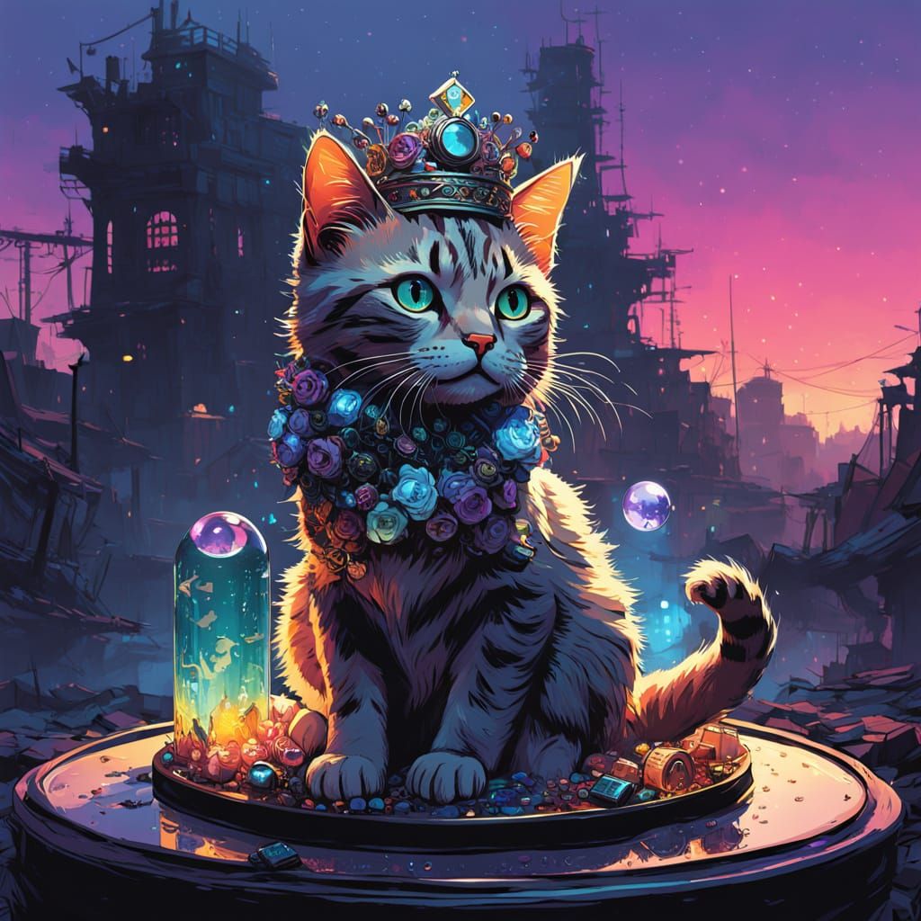 Regal Feline Jewel in Glass Box