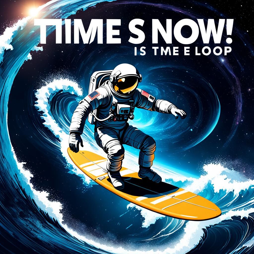 Astronaut Surfing a Time Loop in Space