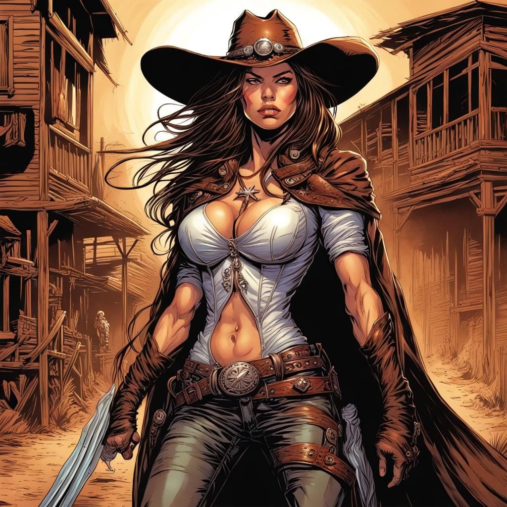 Witchblade in the Old West: Comic Book Art