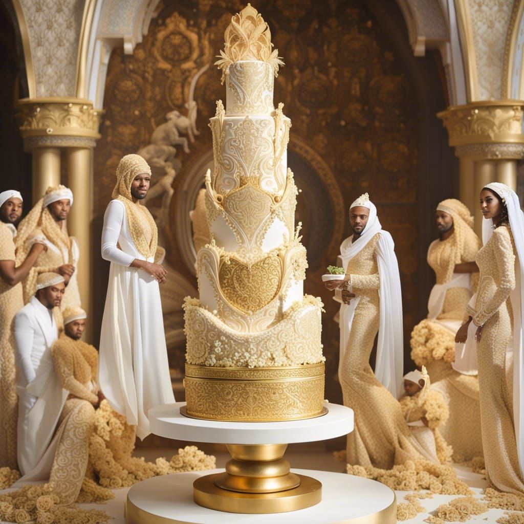 Gold Arabian Wedding Cake..