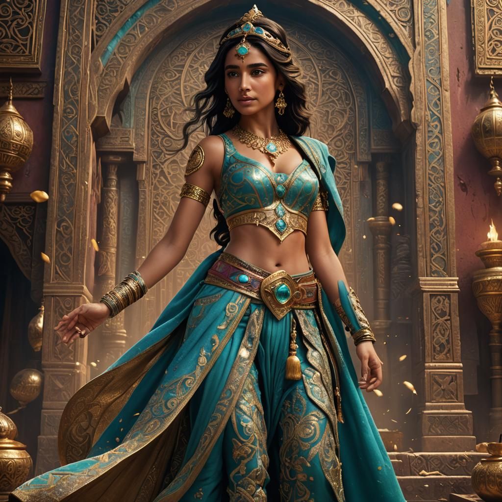 Princess Jasmine Bellybutton Fantasy Concept Art