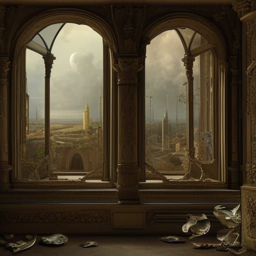 Modern Vanitas Scene in Digital Matte Painting Style