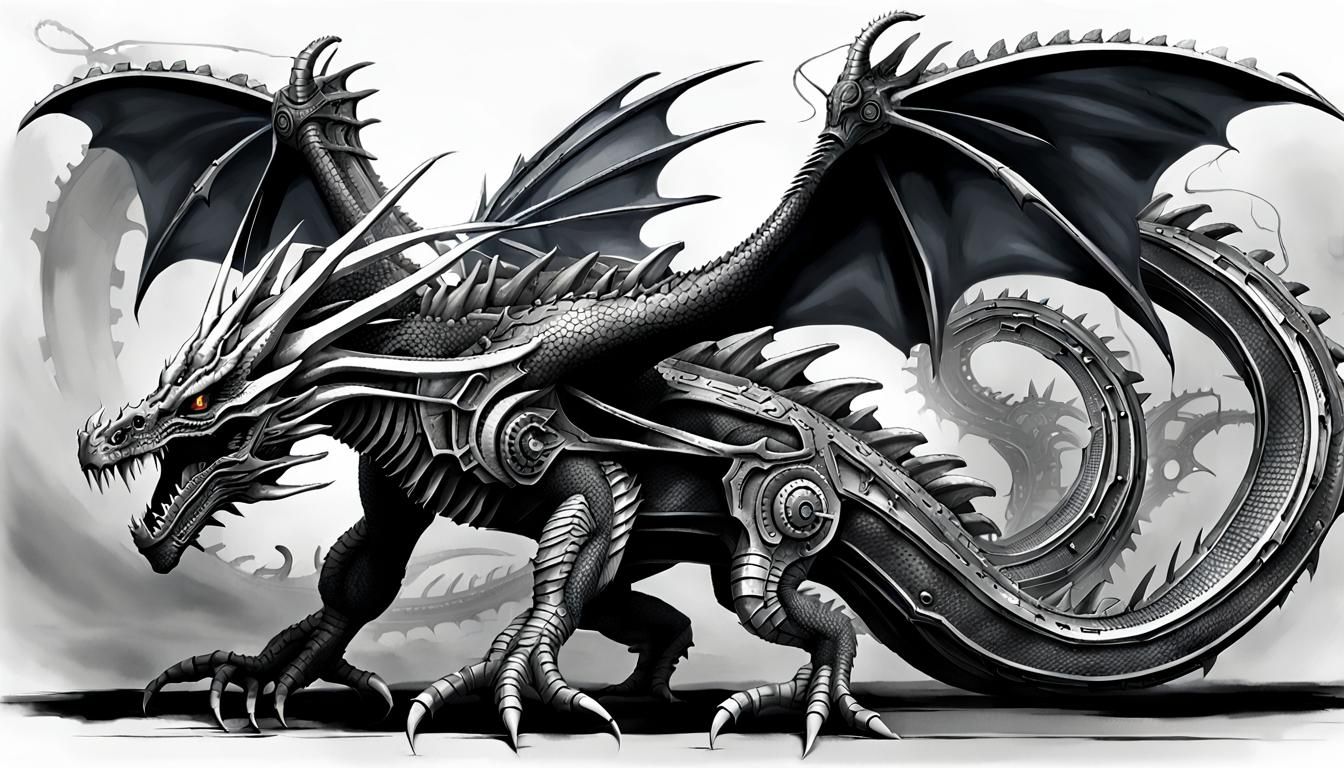 Biomechanical Battle Dragon Ready for War