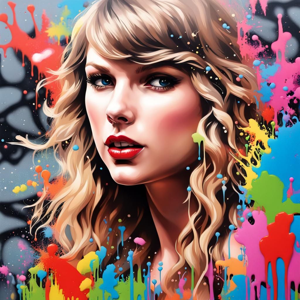 Taylor Swift and Fairies in Graffiti Art