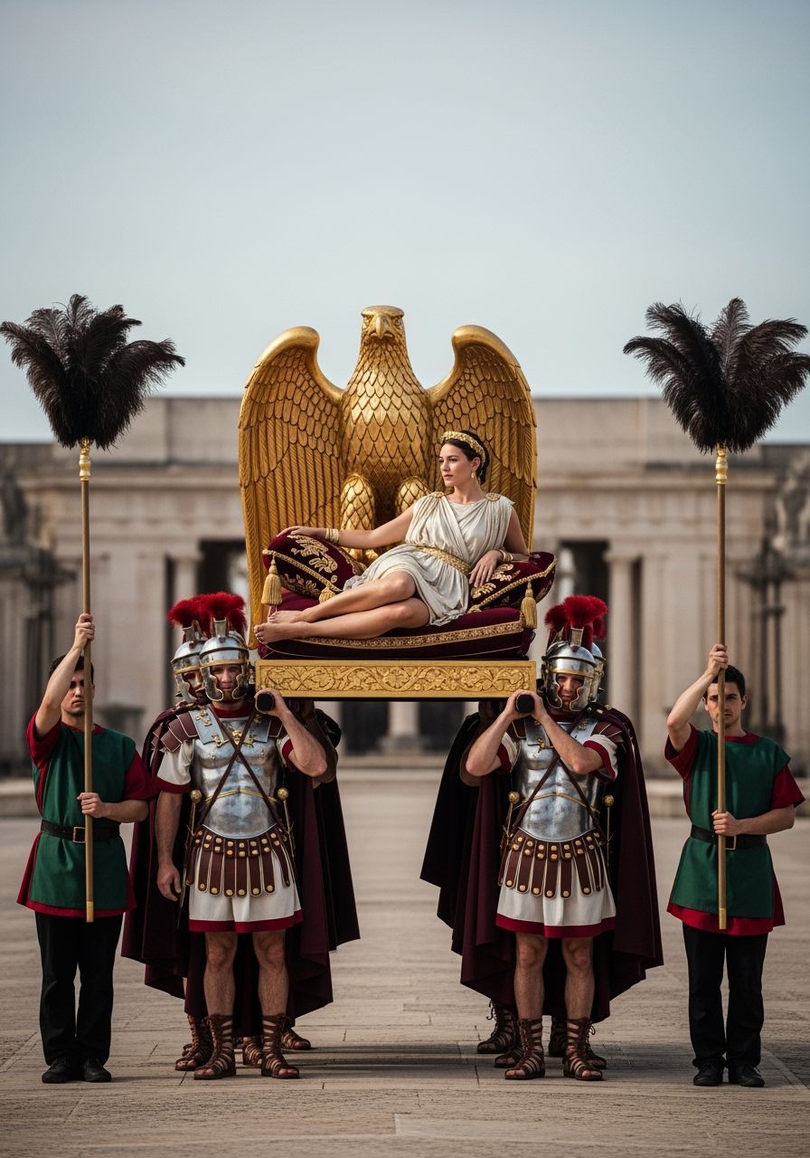 Roman Empress on Eagle Throne, Natural Light Photography