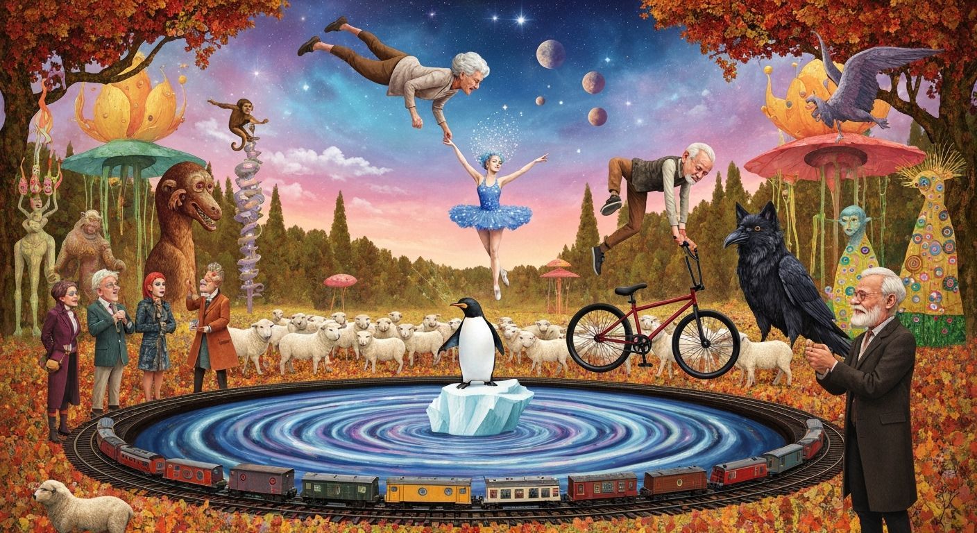 Surreal Earth Core Whirlpool in Paper Collage Style