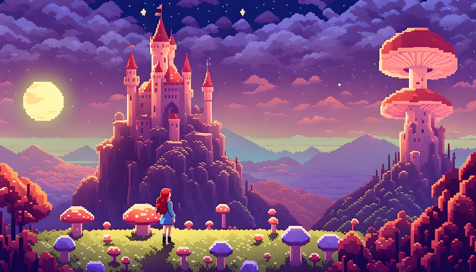 Fairytale Kingdom: 16-bit Pixel Art Castle