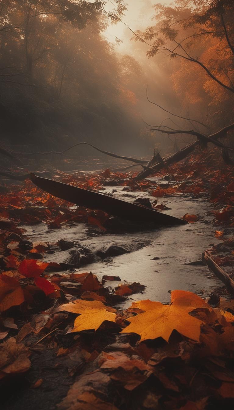 Plane Wreckage in Amazonian Forest at Dusk
