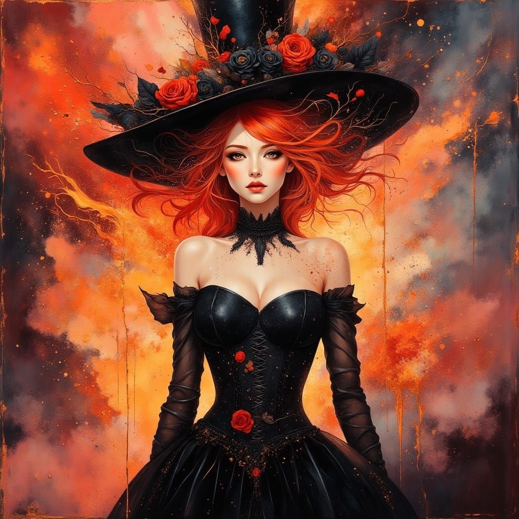 Elegant Futuristic Lady in Corseted Outfit