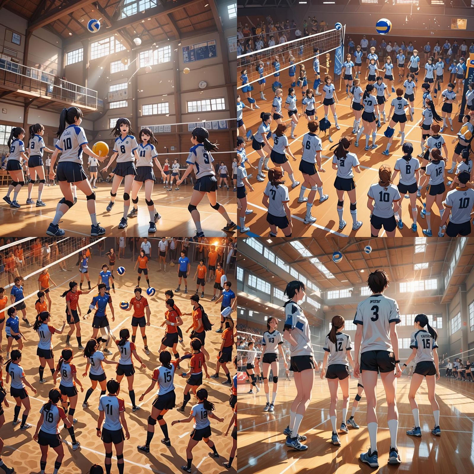 Boys vs Girls Volleyball in 3D Anime Style