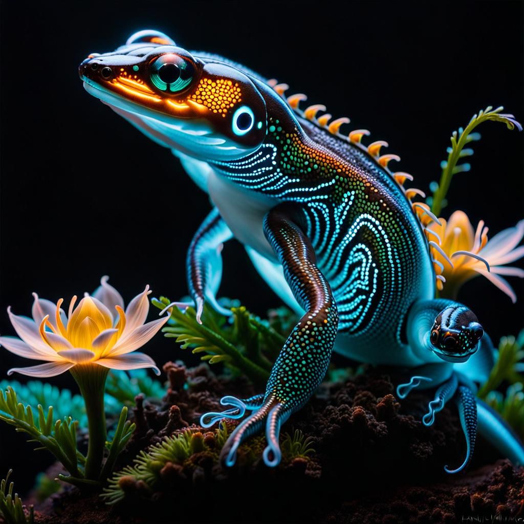 scaled bioluminescent lizard