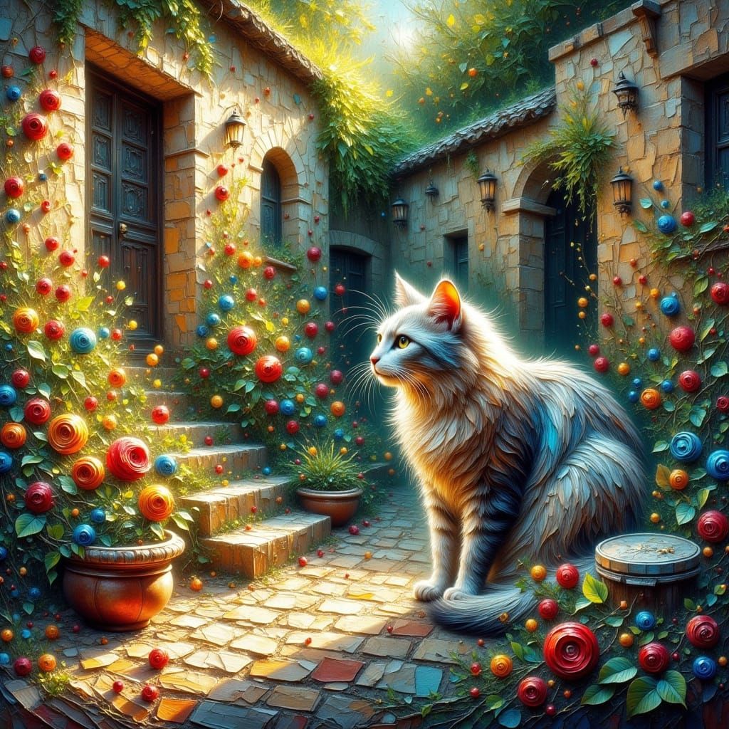 Whimsical Spring Day for a Beautiful Kitten