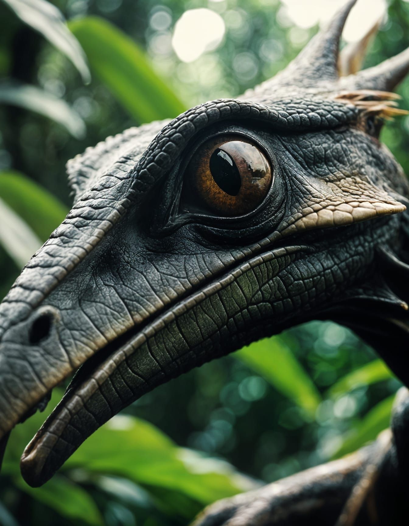 Macro View of Pterodactyl Beak in Vintage Photo