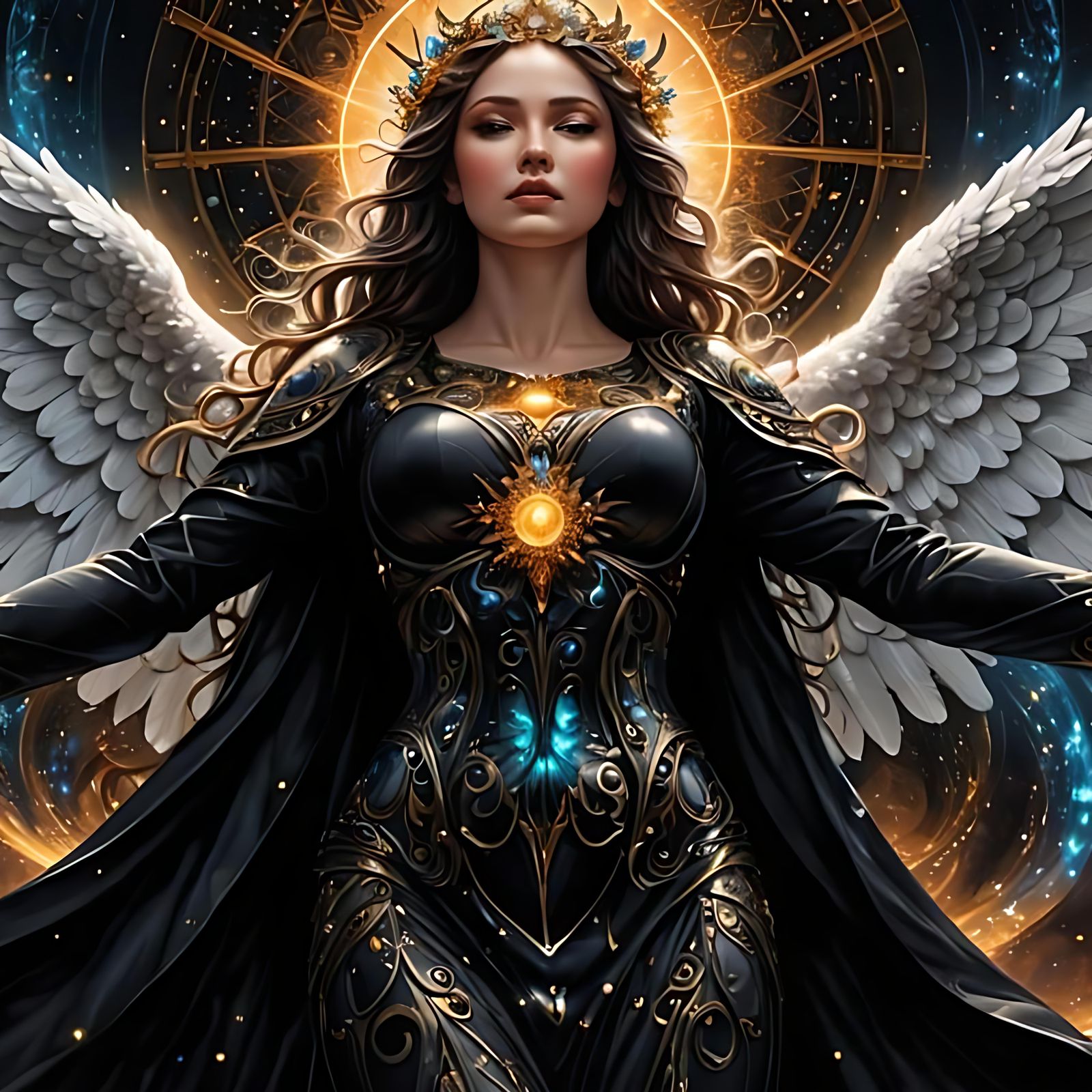 Angel in Black Invokes Cosmic Healing Powers