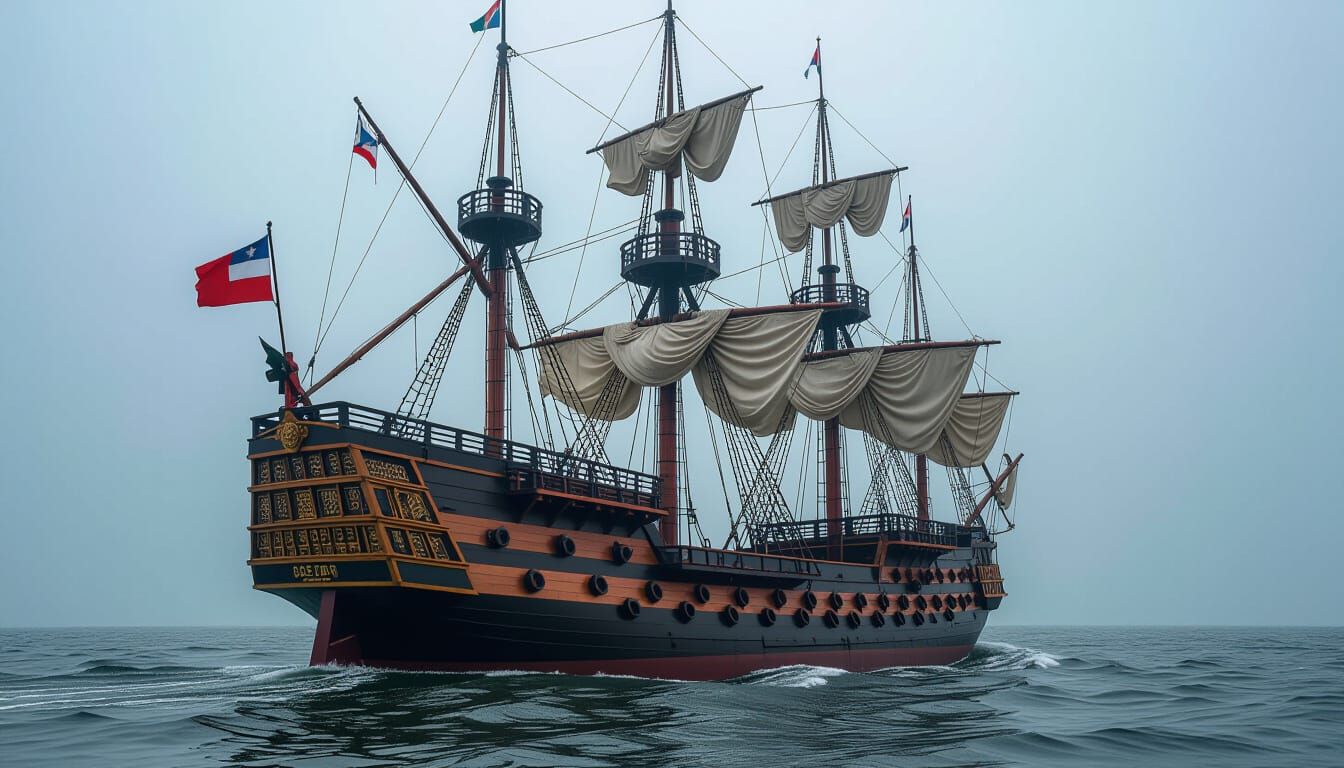 Hyperrealistic Ship of the Line in HDR