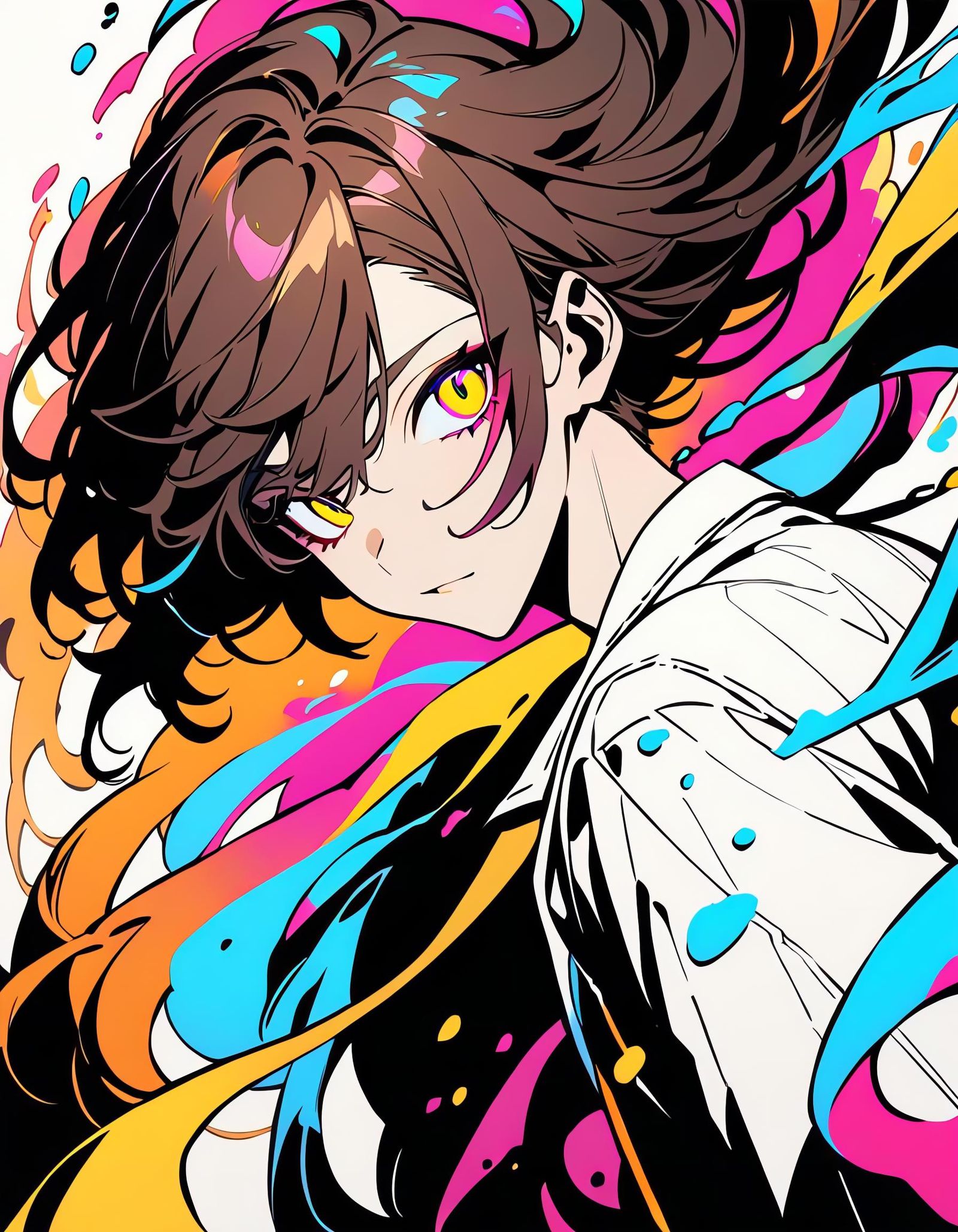 Vibrant Portrait of a Boy in Hyperpop Style