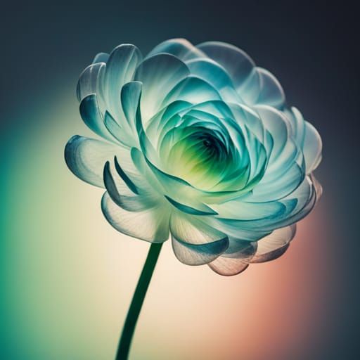 Shattered Glass Ranunculus Flower Art