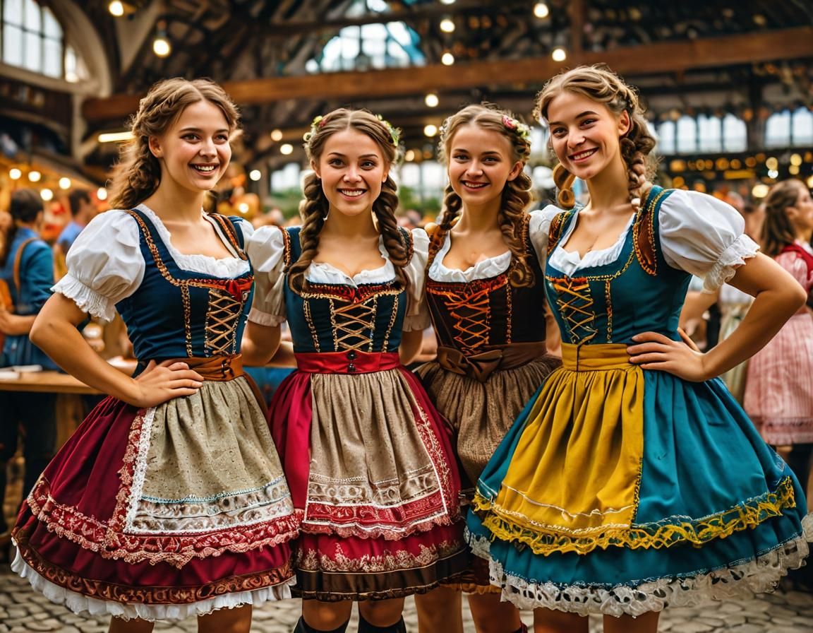 Die Mädchen beim Oktoberfest