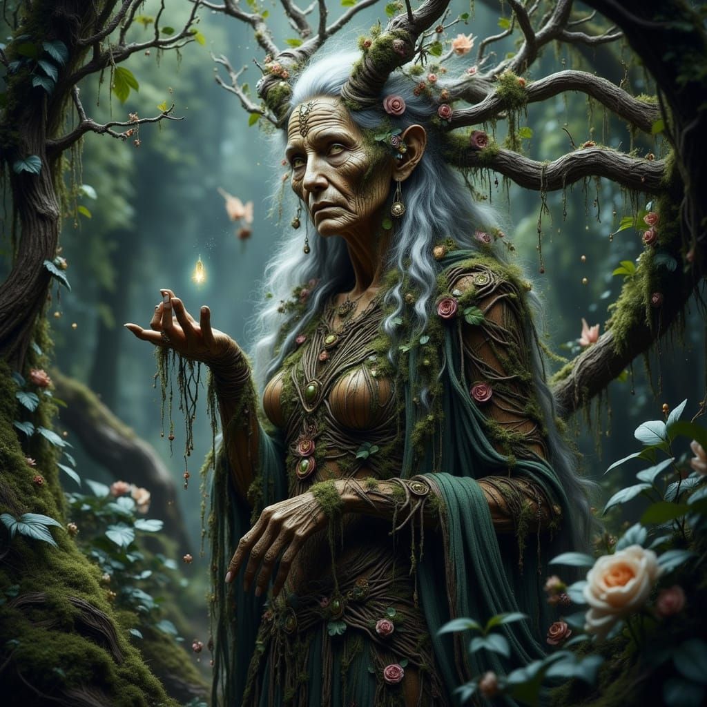 Elder Fae Matriarch in Mystical Realism Style