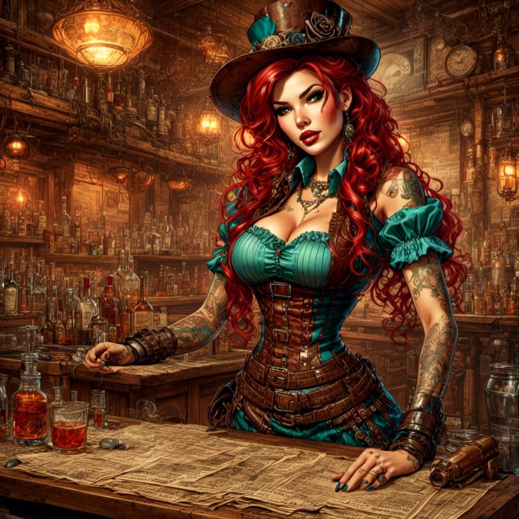 Steampunk Grunge Princess Ariel in Nightclub