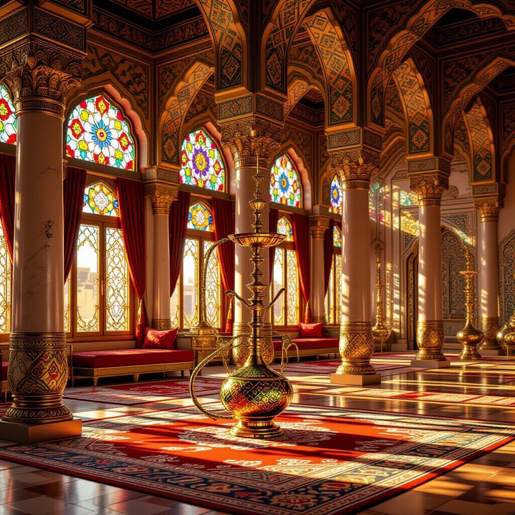 Opulent Oriental Palace Interior in Sumptuous Style