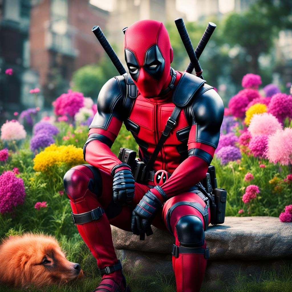 Deadpool's Unicorn Dream in Hyperrealism