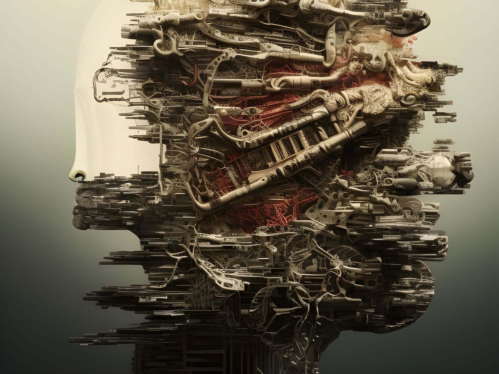 Deconstruction of Human Brain in Bold Colors