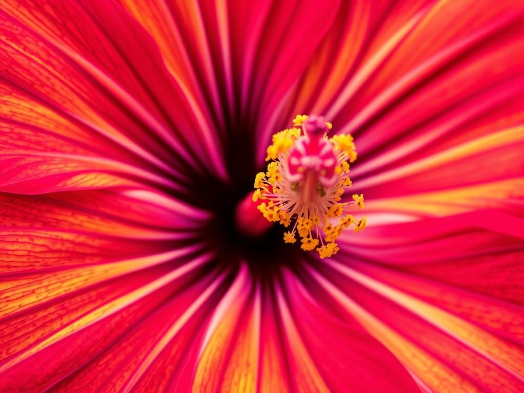 Vibrant Hibiscus in Hyperdetailed Macro Photography