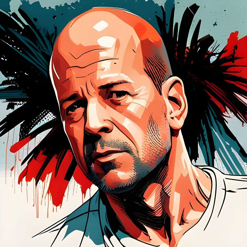 John McClane Digital Painting with Intricate Details