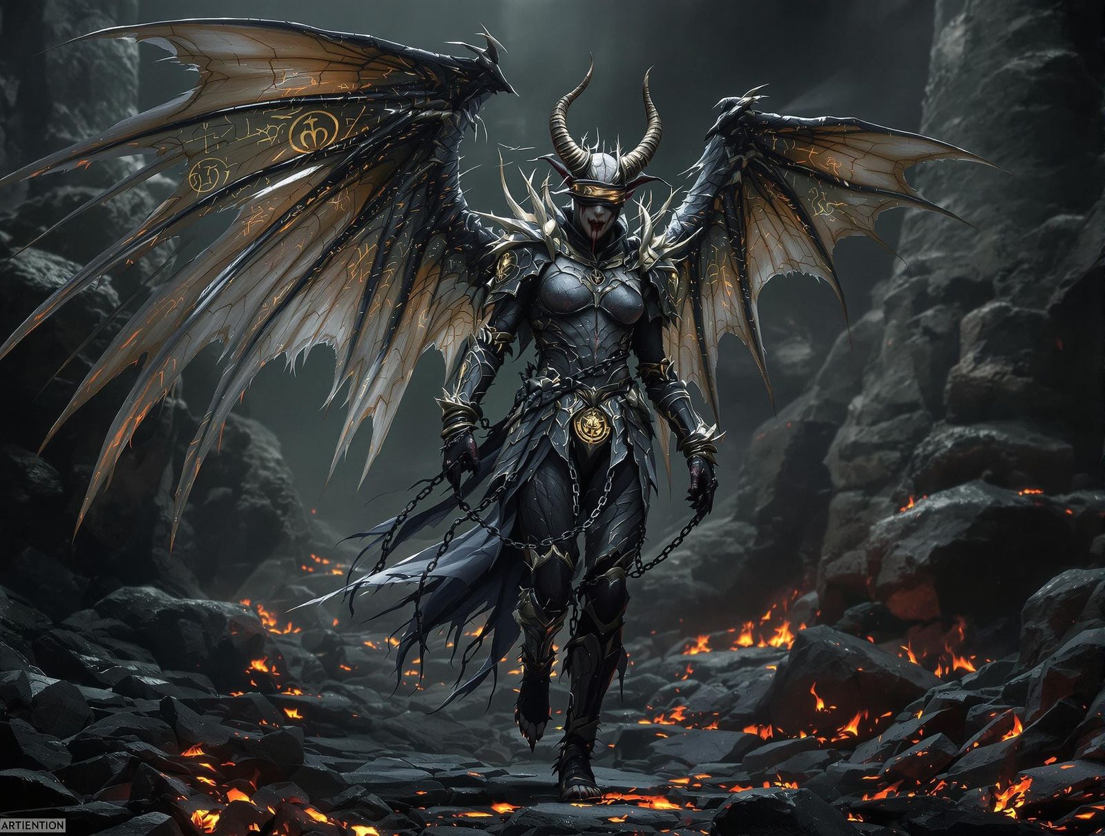 Gothic Angel of the Occult in Ancient Armor