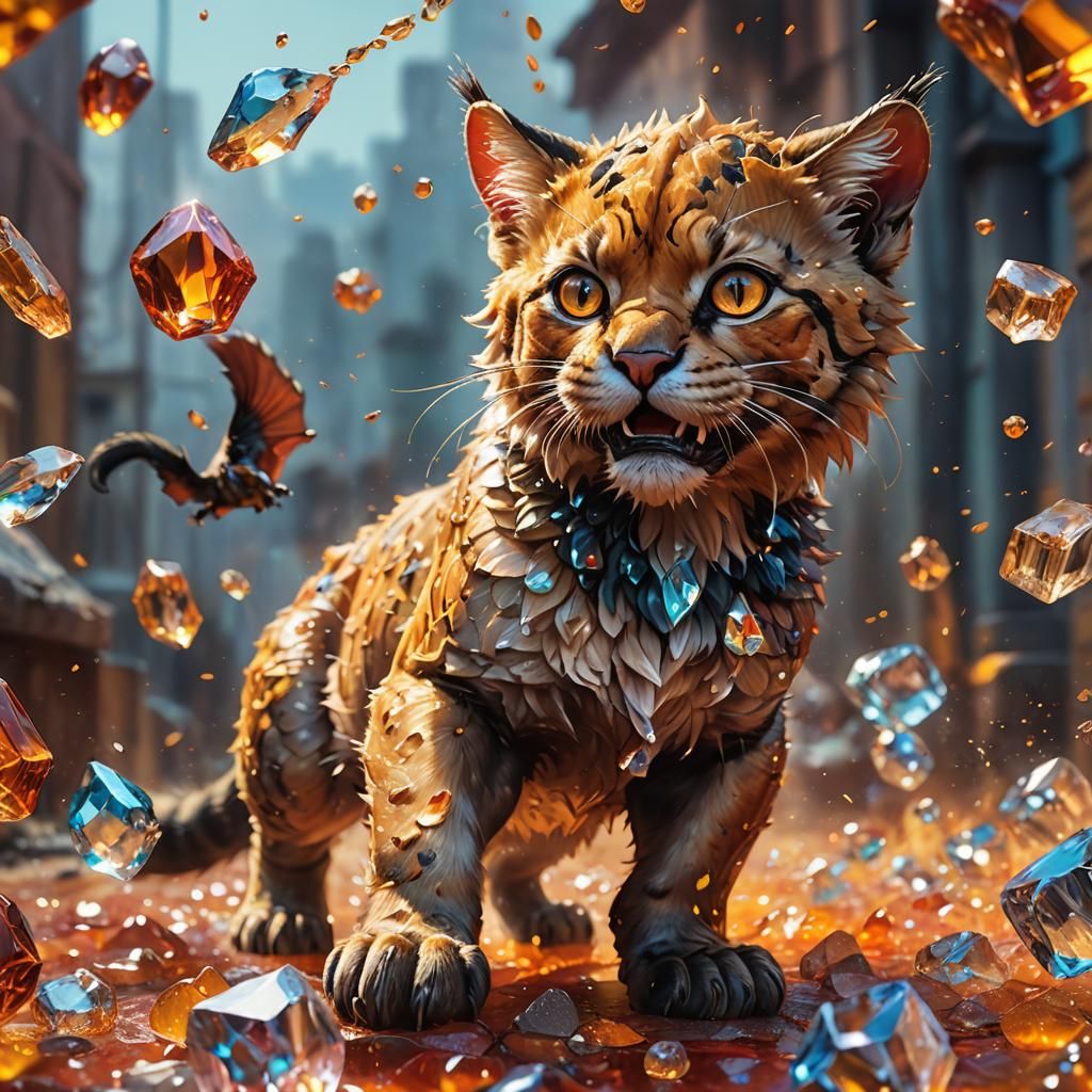 Crystal Chimera Kitten Fighting Rats