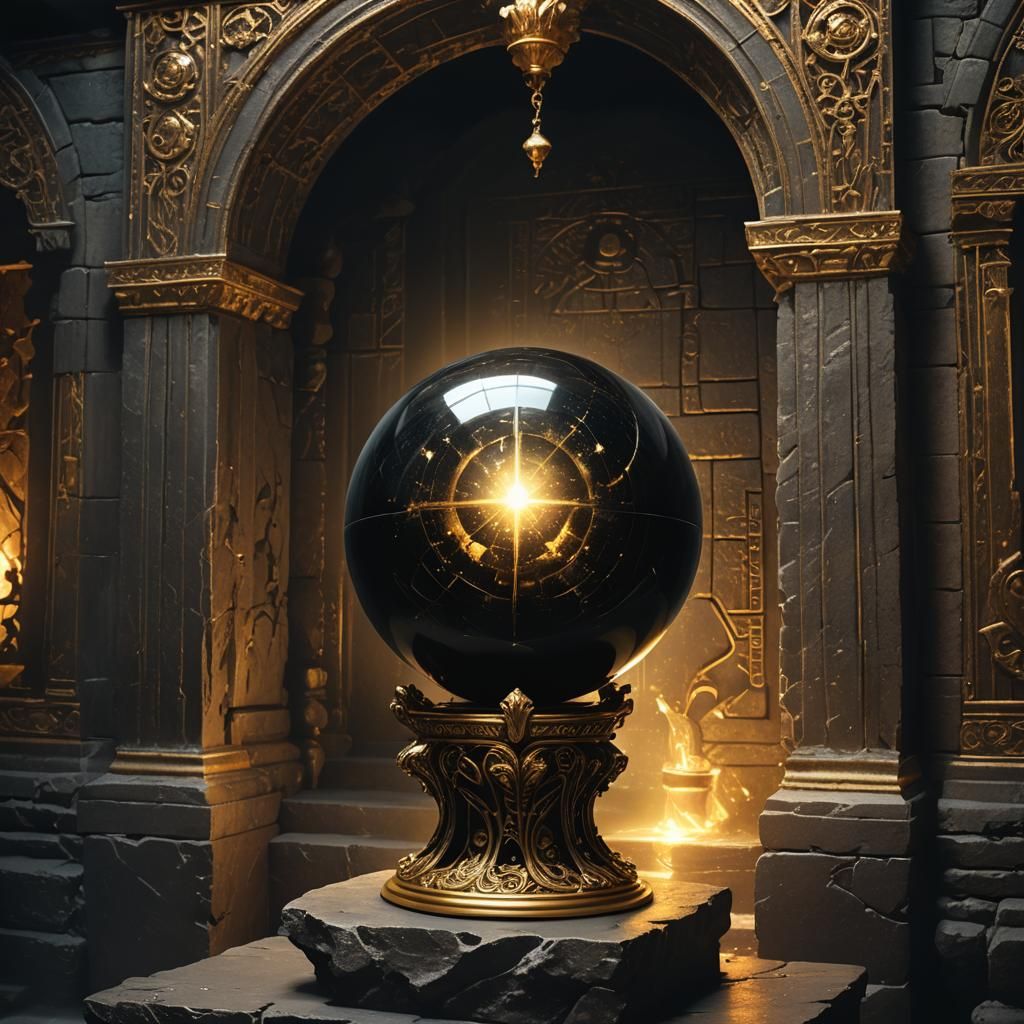 Mystical Crystal Orb in Dark Fantasy Style