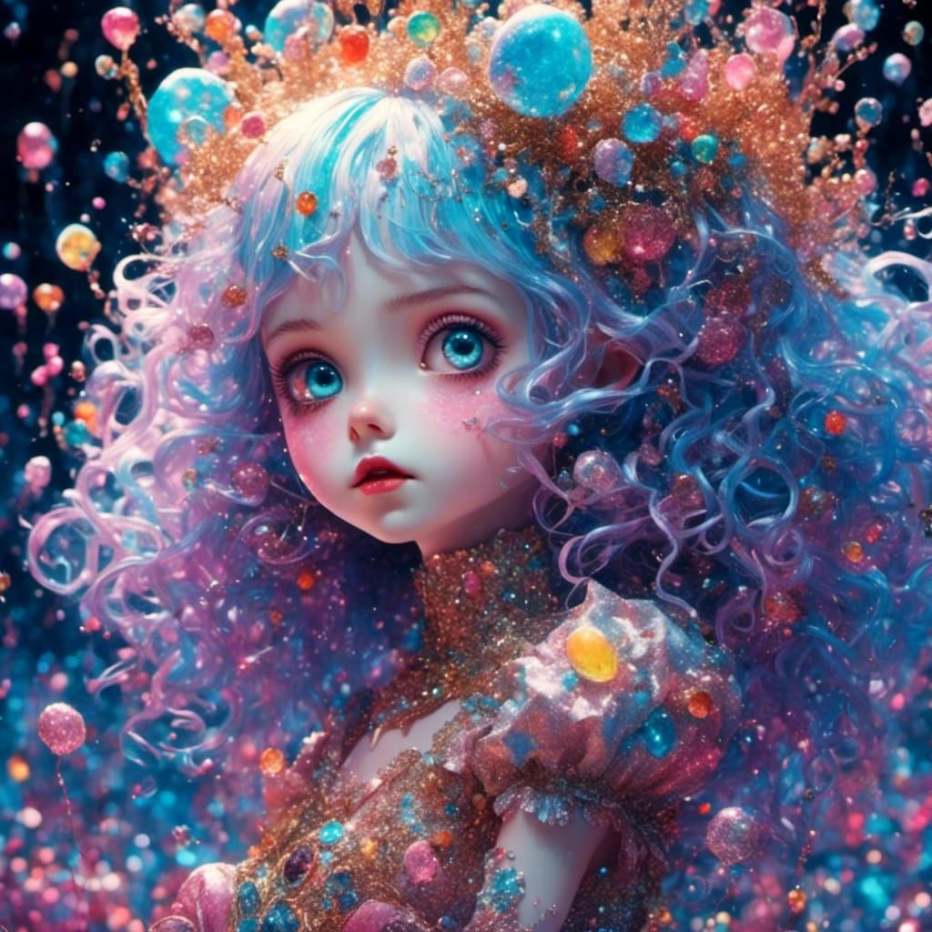 Bioluminescent Ghost in Candy Art Style