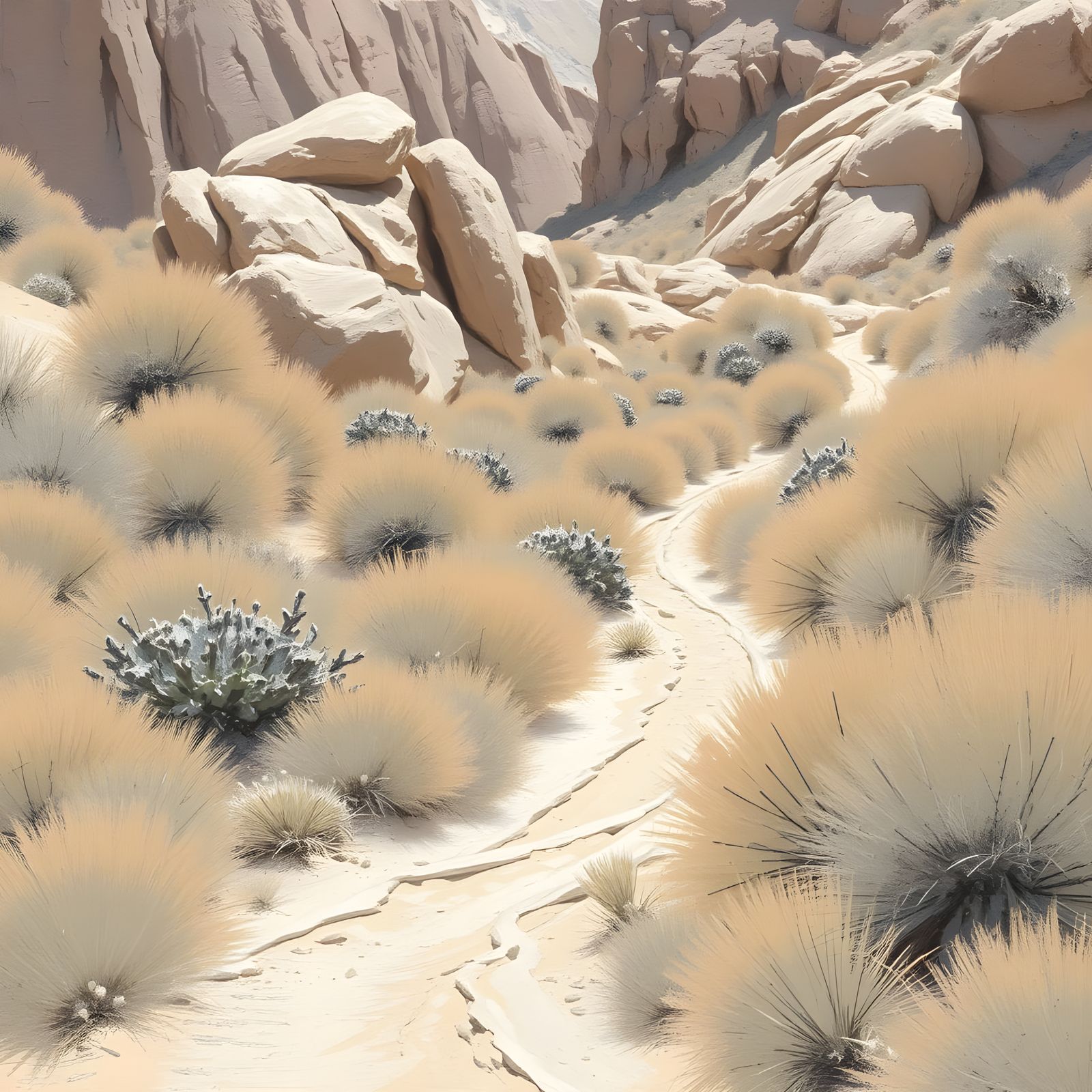 XZB Prompt: "Xeric Zone, Brushstrokes"