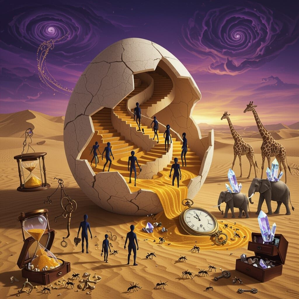 Surreal Desert Egg Reveals Labyrinth, Dalí-Inspired