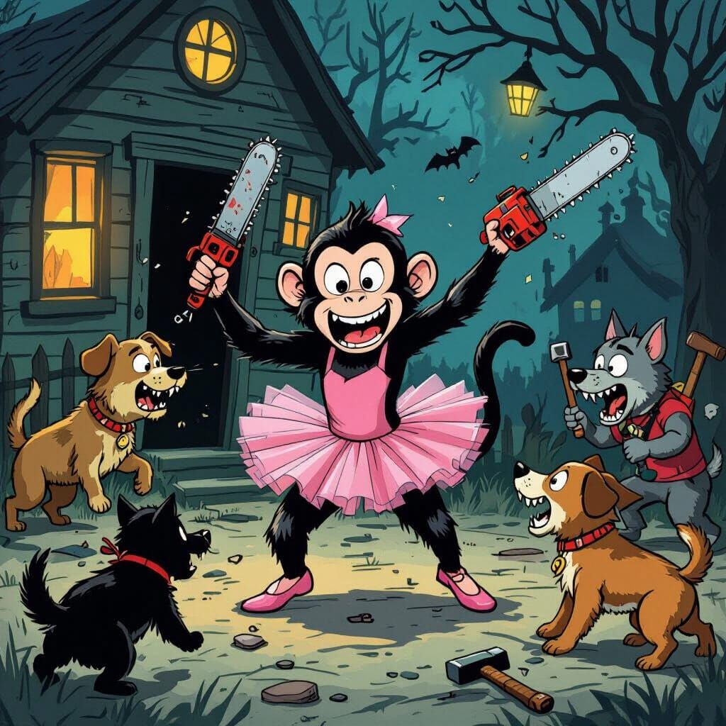 Monkey's Frantic Dance to Break into House