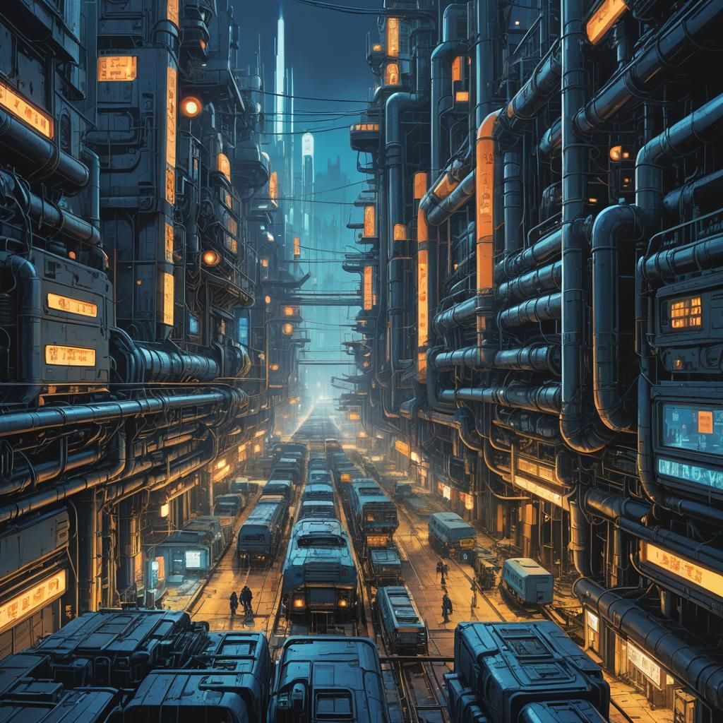 Dystopian Wasteland: Endless Nuclear Reactors in Cyberpunk S...