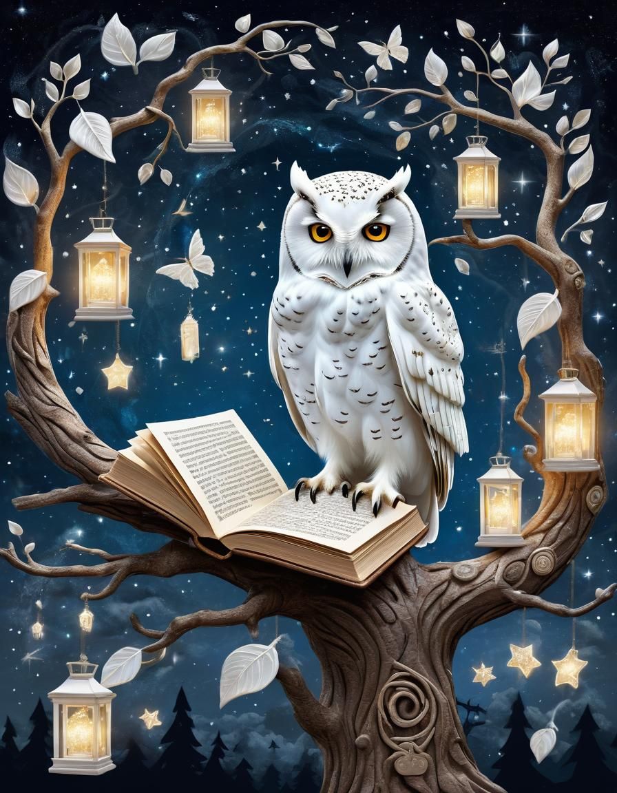 Enchanting Owl of Wisdom in a Magical Forest