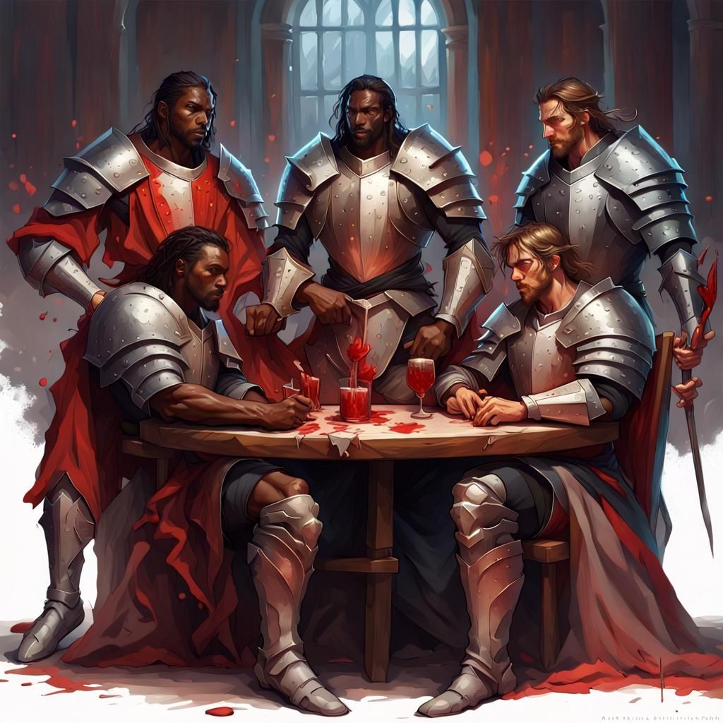 Victorious Dark-Skinned Knights: Hyperdetailed Portrait