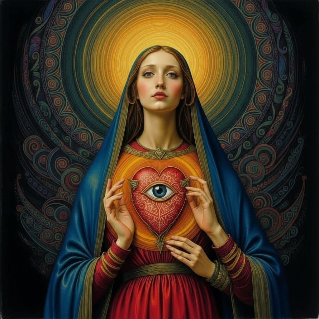 Sacred Heart of Mary with Evil Eye Protection