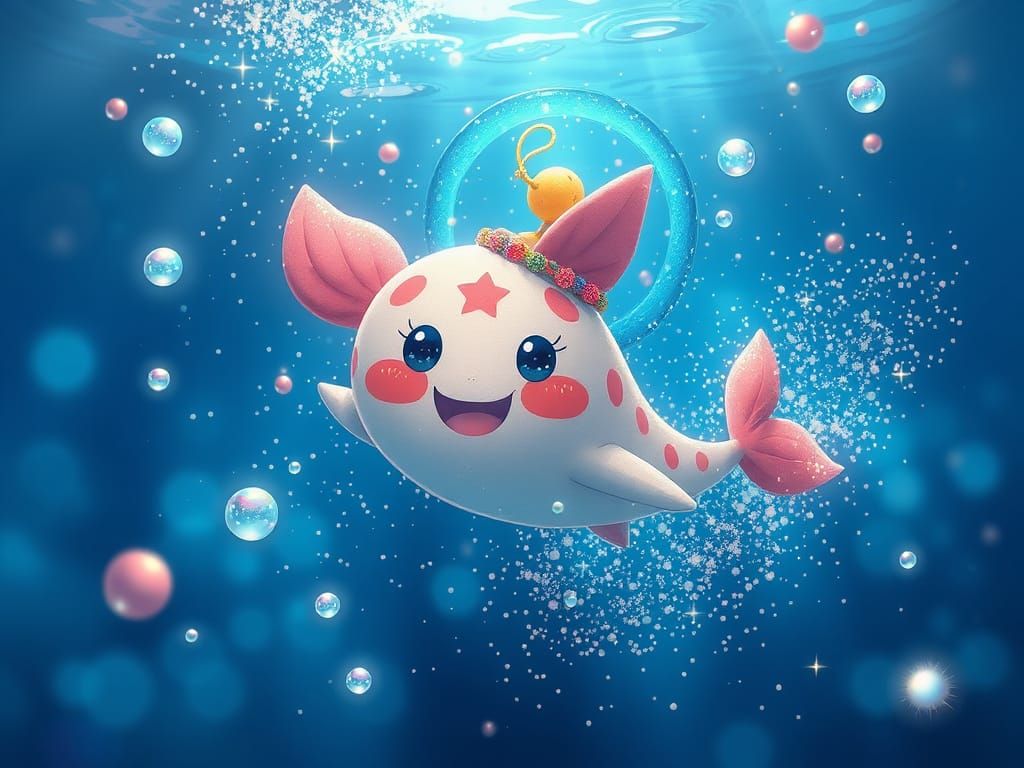 Vibrant Treasure Hunter in Whimsical Underwater Dreamscape