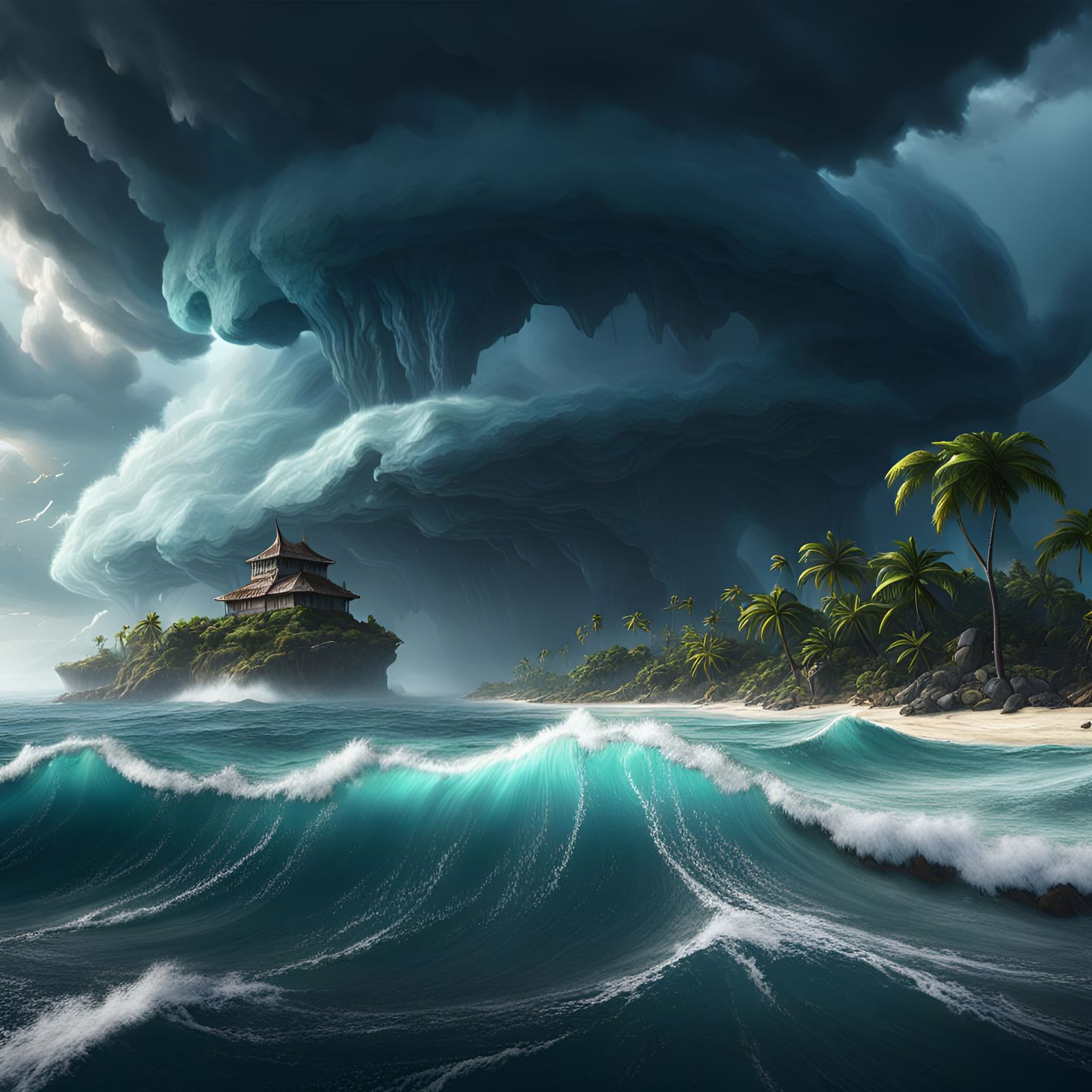 Massive Weather Storm Front over the ocean