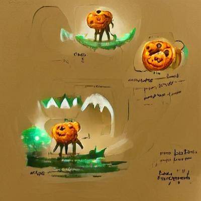 Cartoon Pumpkin Monster Concept Art