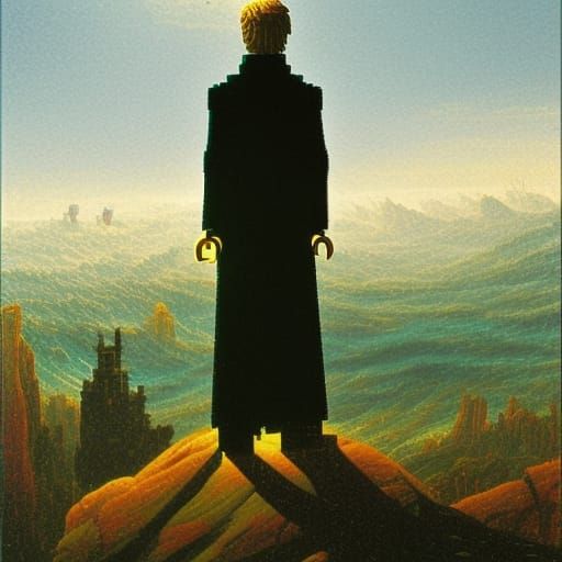 Lego Recreation of a Romantic Landscape